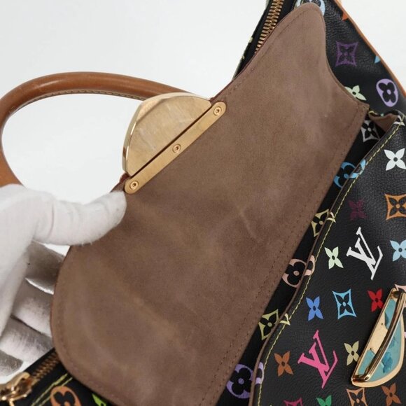 LOUIS VUITTON Monogram Multicolor Rita Tote Bag Black M40126 LV Auth 121294V - Picture 10 of 16